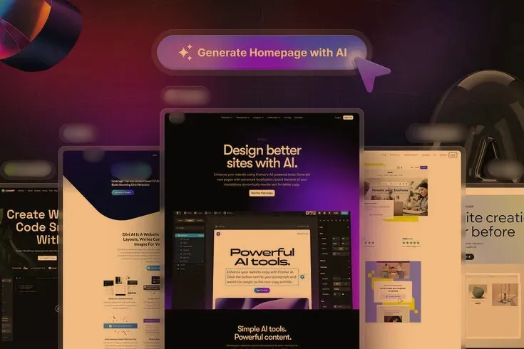 Display showing six popular no-code and low-code tools used to build websites and web applications.